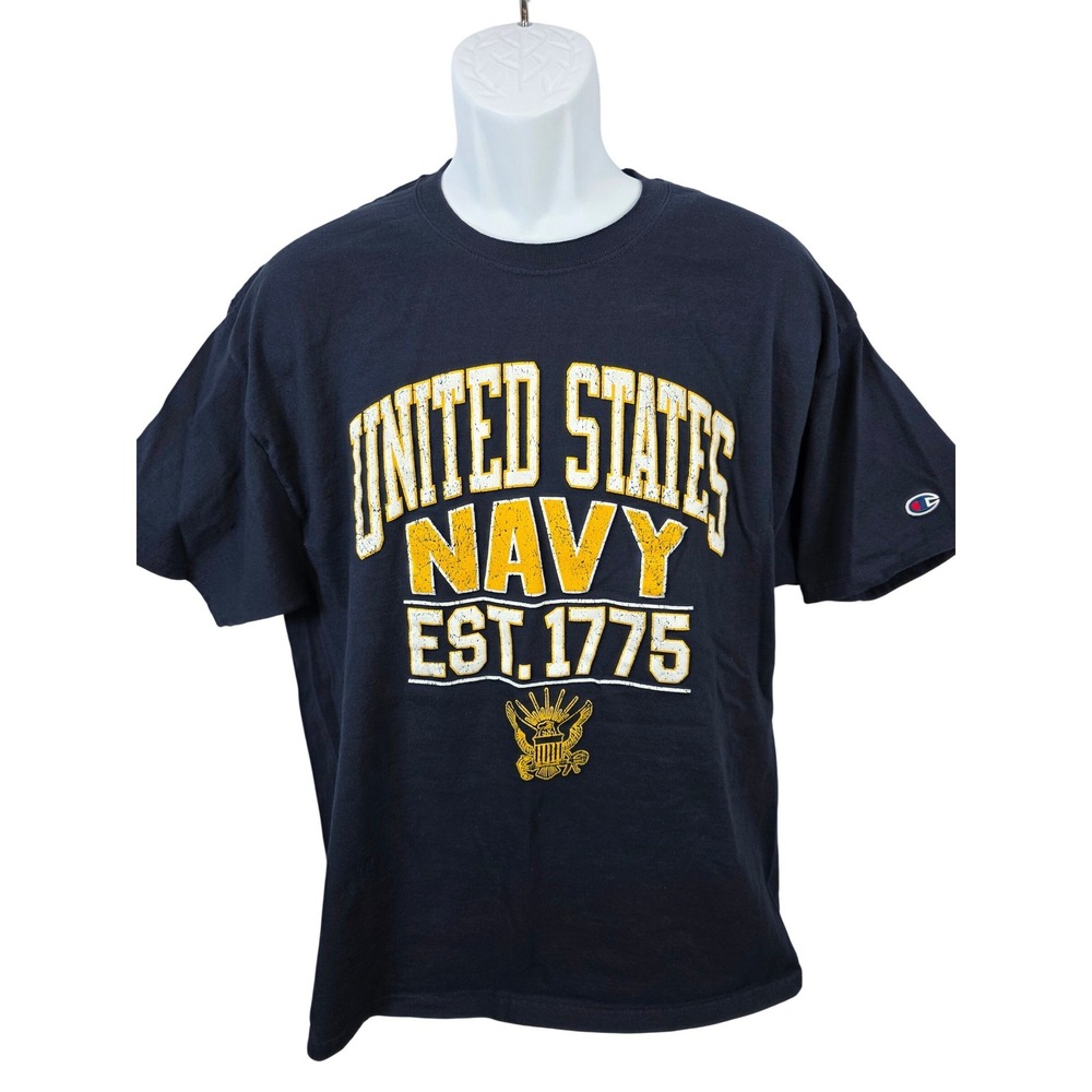 Champion United States Navy T Shirt Mens XL Navy Blue Athletic Apparel / A134